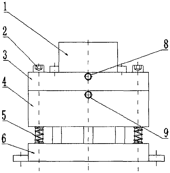 Buffer machine base for absorbing mechanical vibration energy and outputting fluid energy