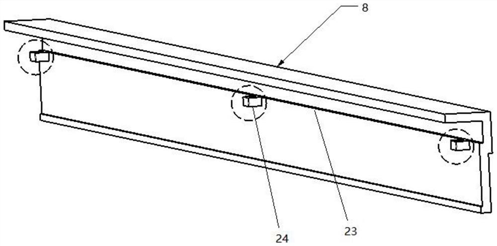 A LED light strip installation structure on automobile glass