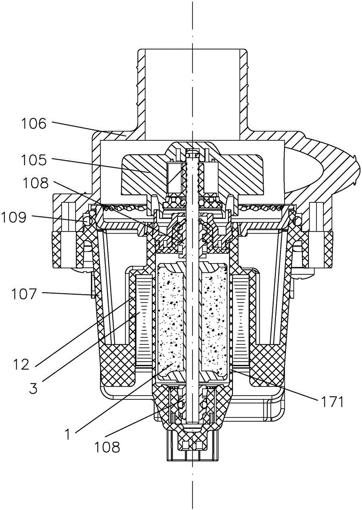 Electronically-controlled U-shaped iron core single-phase permanent-magnet synchronous motor-driven centrifugal pump