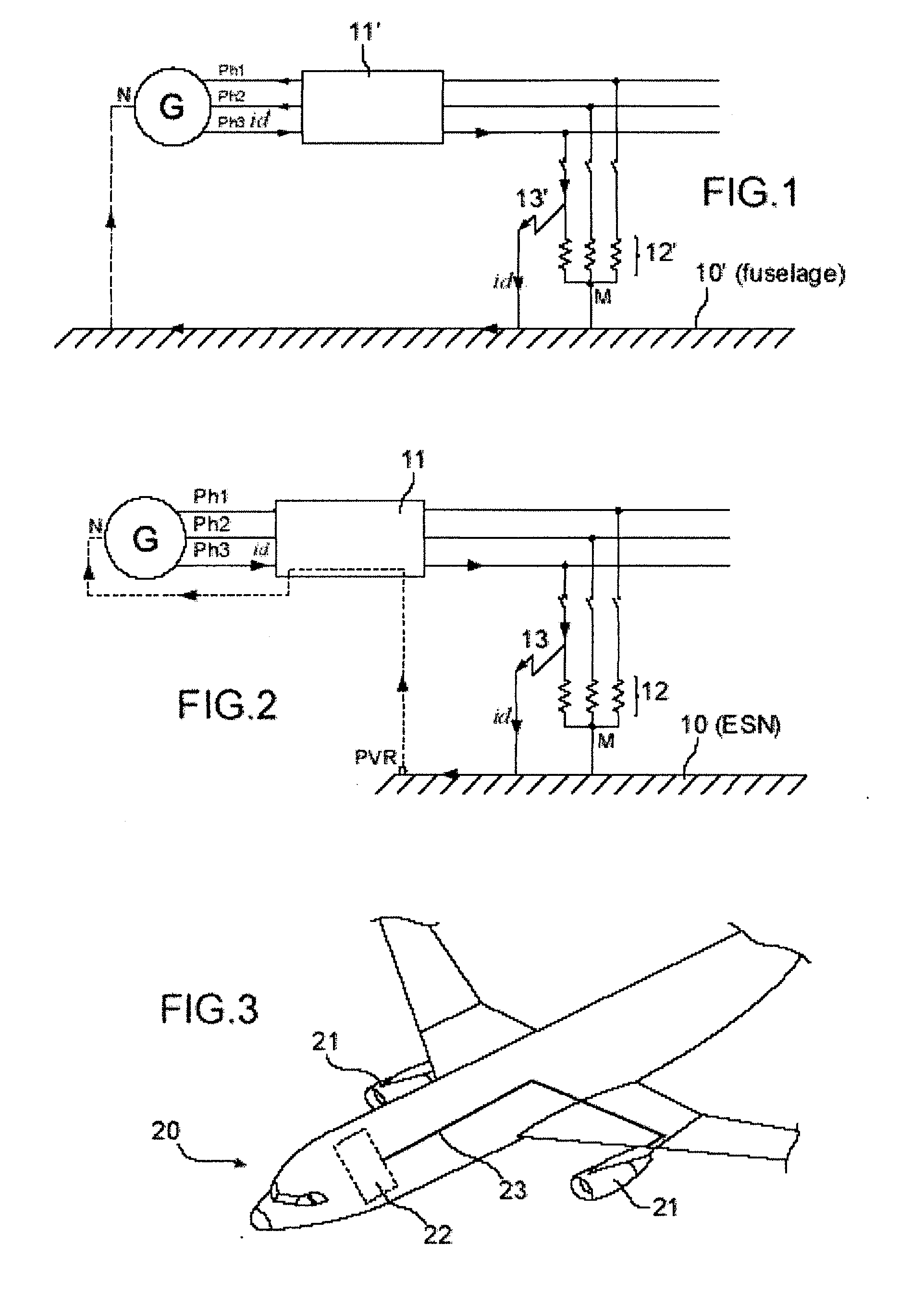 Electrical power supply system and method for an aircraft