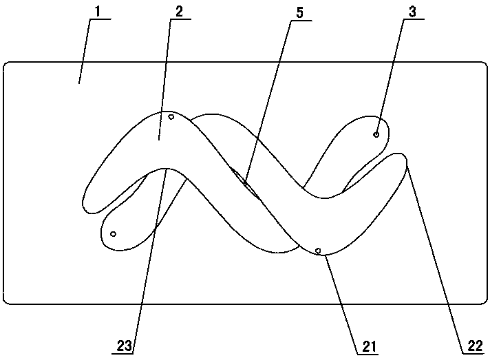 Table with double-parabola crossed supporting legs