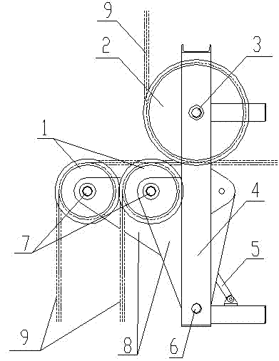 Turning operation guide device for mine hoisting steel wire rope