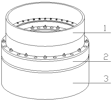 Connection device of prestress concrete and steel combination wind power generation tower