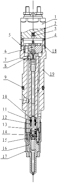 Plane opening and closing type diesel engine high-pressure common rail oil sprayer