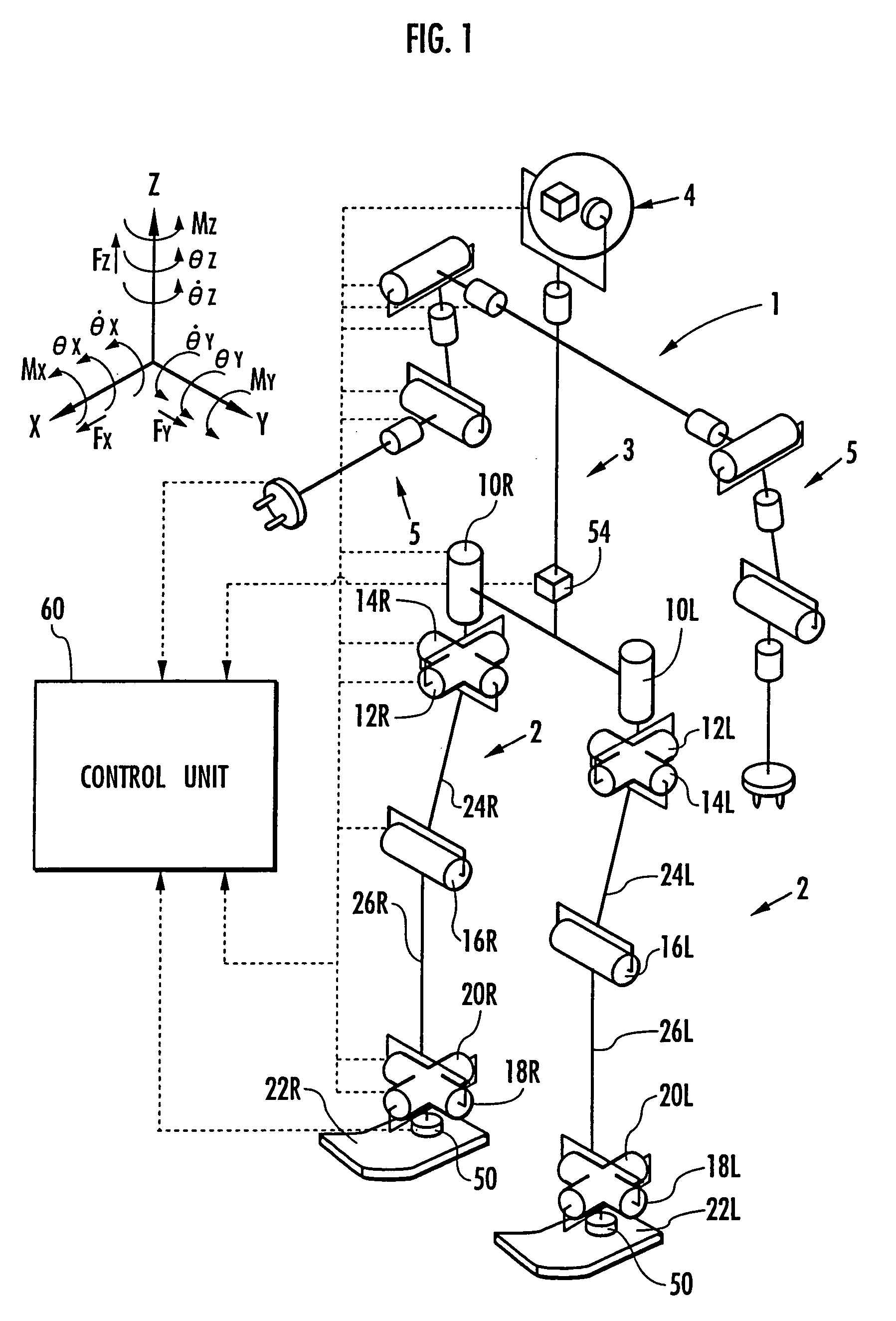 Control device and footstep determination device for legged mobile robot