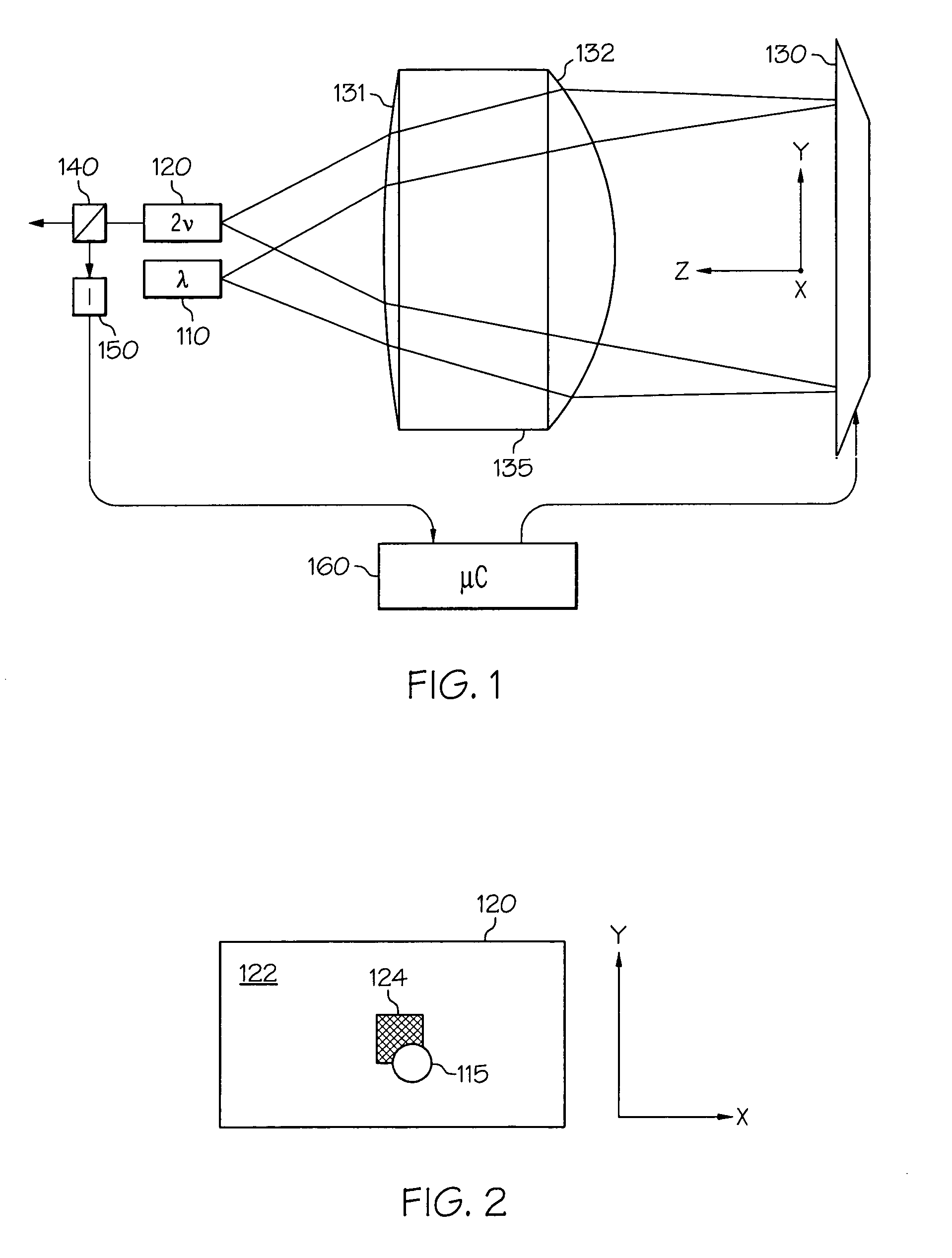 Optical package having deformable mirrors for focus compensation