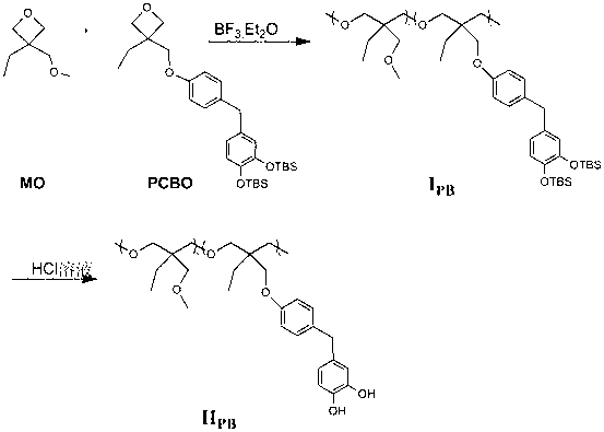 Preparation method of biomimetic mussel adhesive based on synthesis of oxetane derivatives