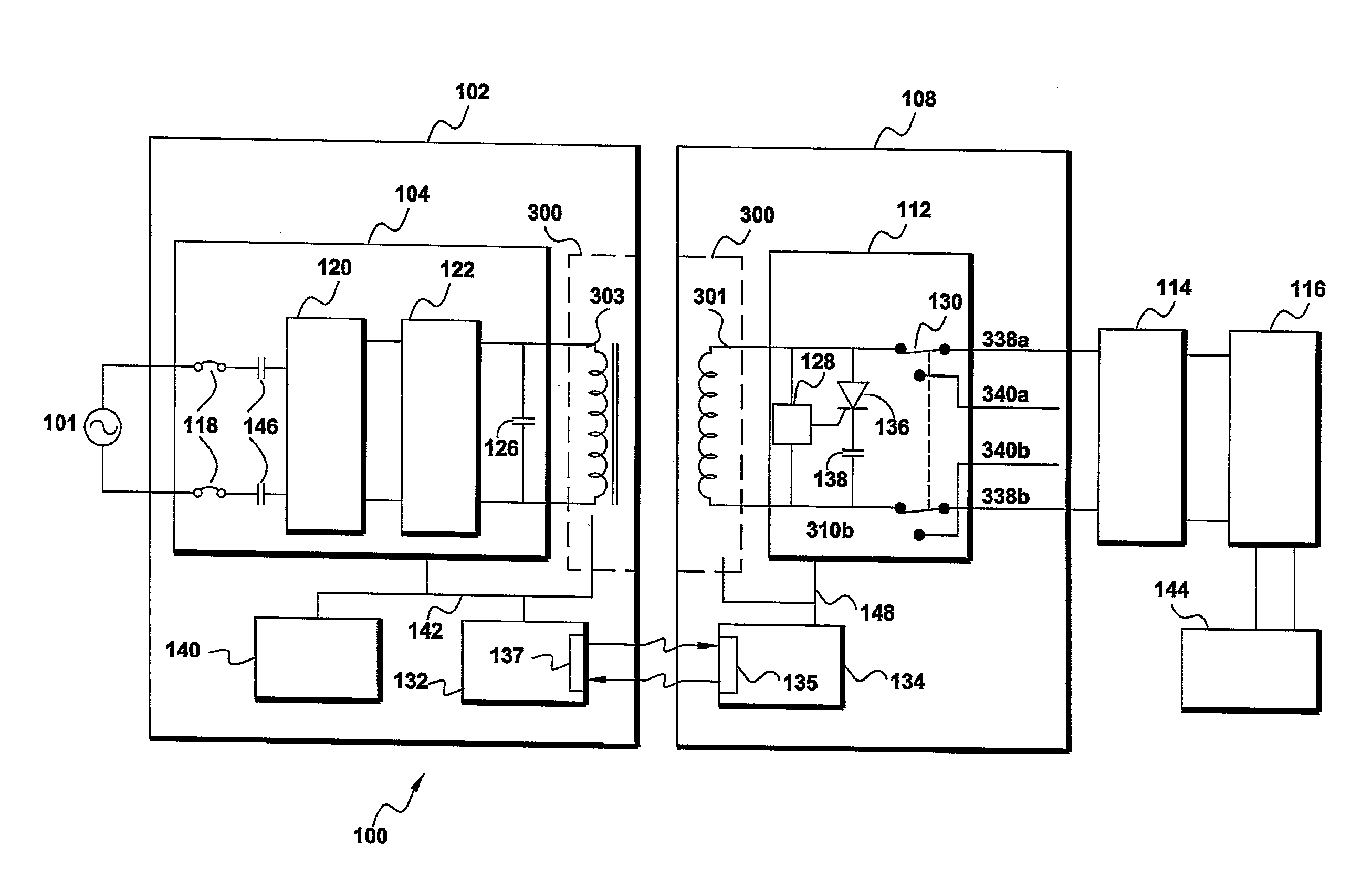 System and method for inductively transferring ac power and self alignment between a vehicle and a recharging station