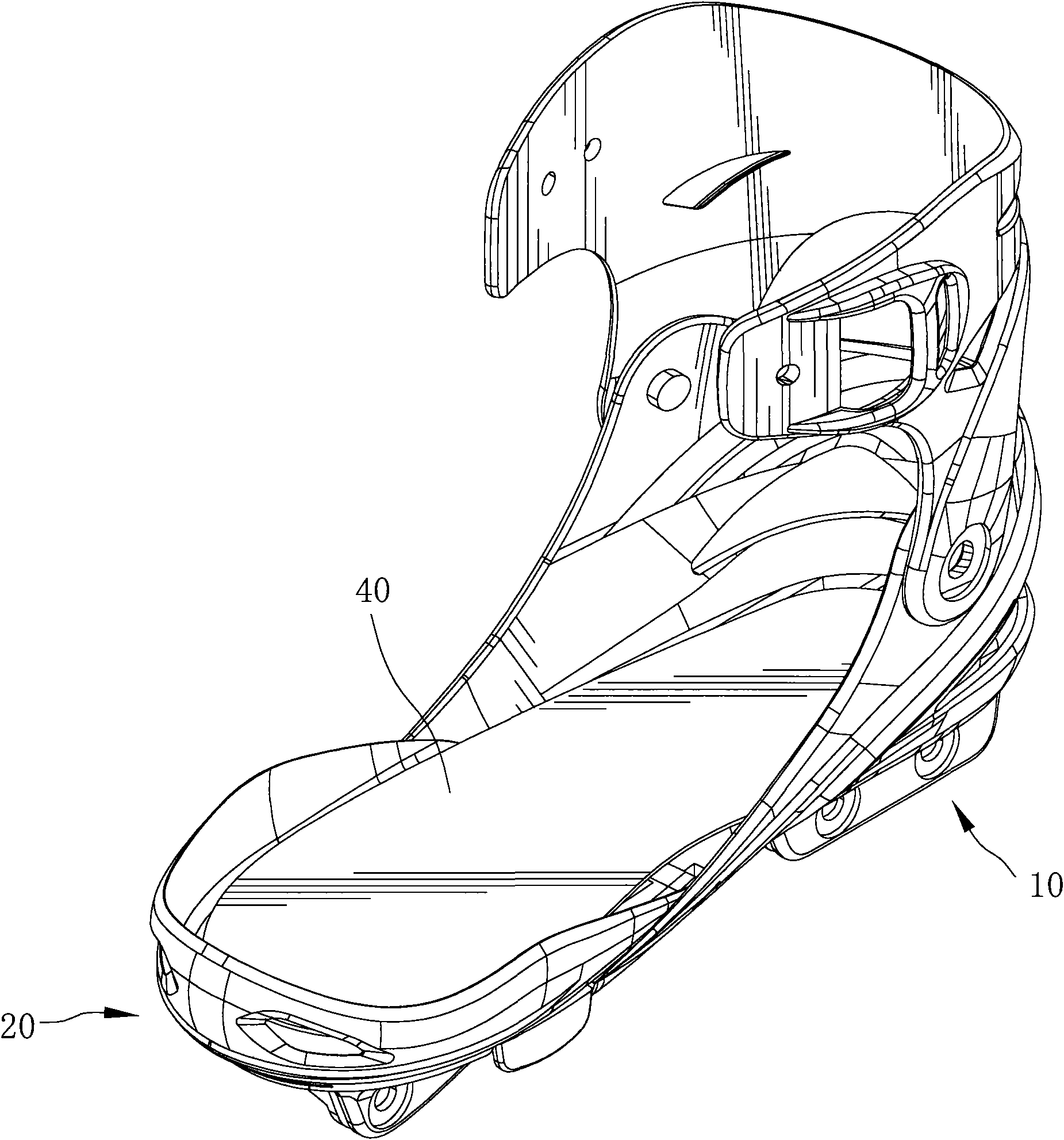 Skating shoes with adjustable size