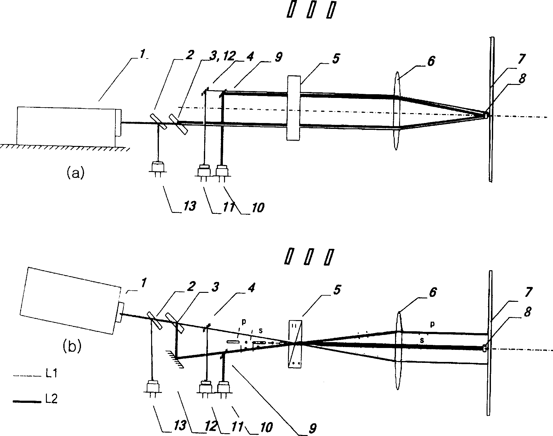 System for measuring hard disk magnetic head flight height and common-path dual-frequency laser interference measuring method