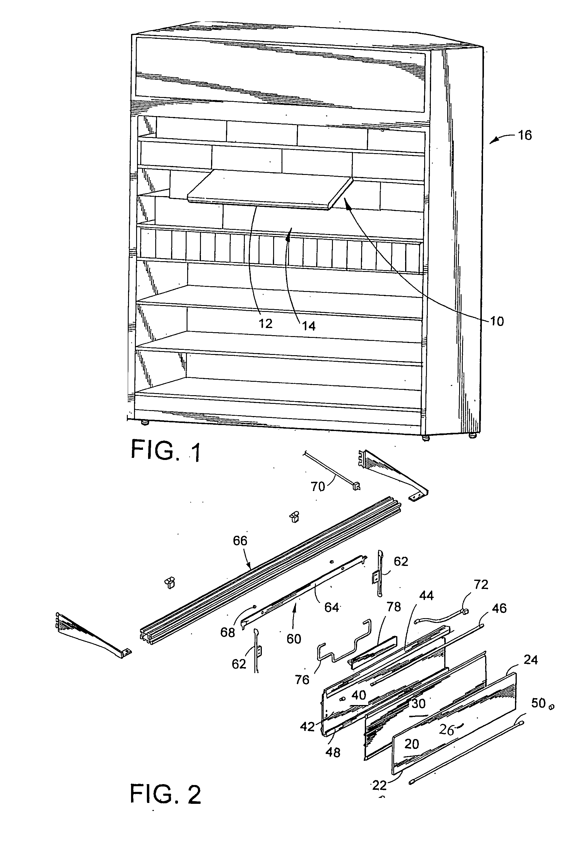 Lighted articulated display assembly