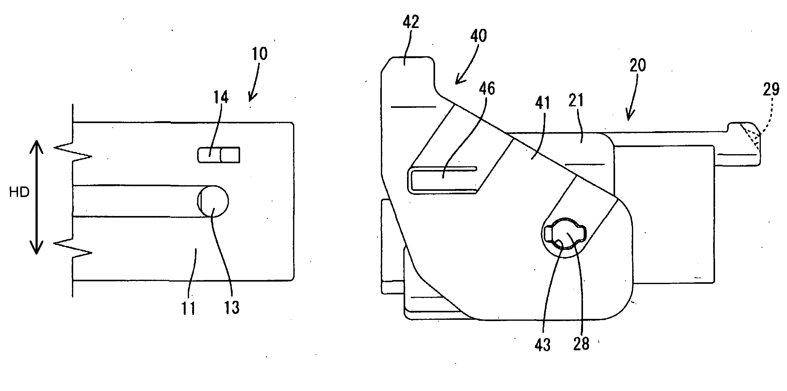 Lever-type connector and connector housing therefor