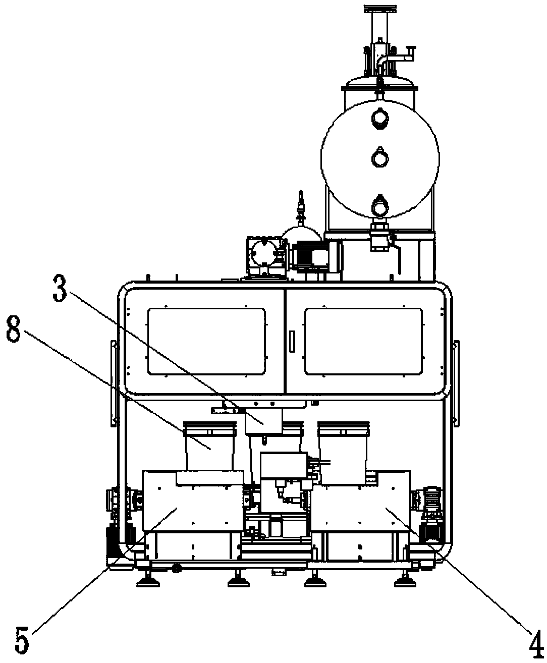 Three-row weighing and filling machine