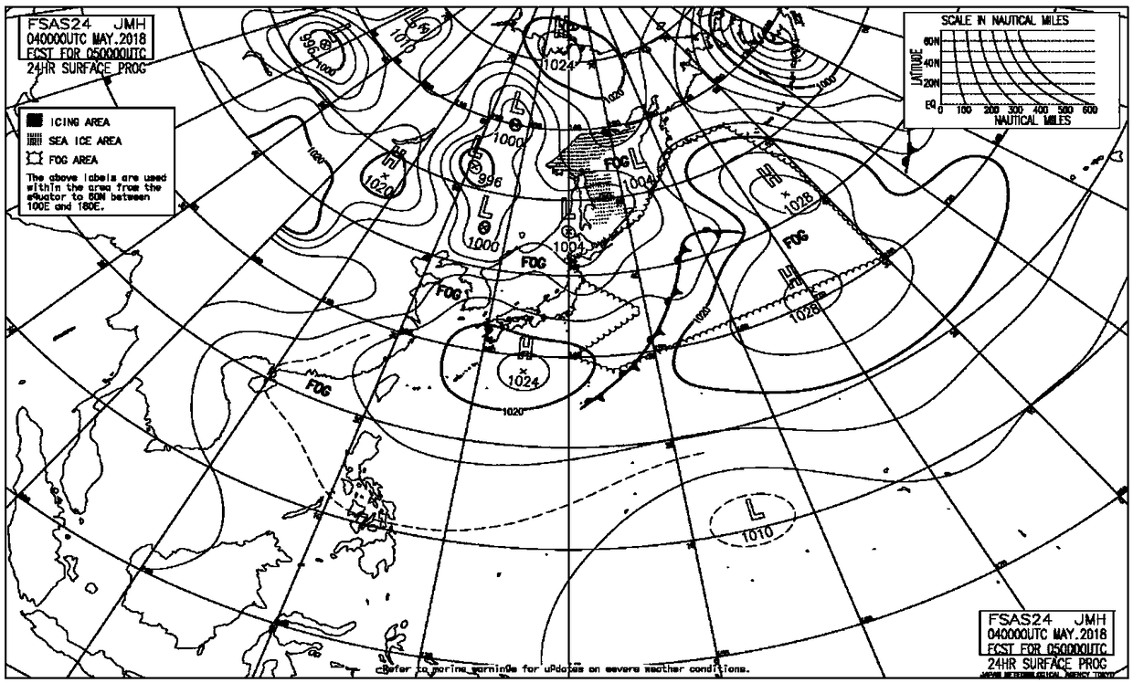Meteorological facsimile map contour interpolation method based on T-spline