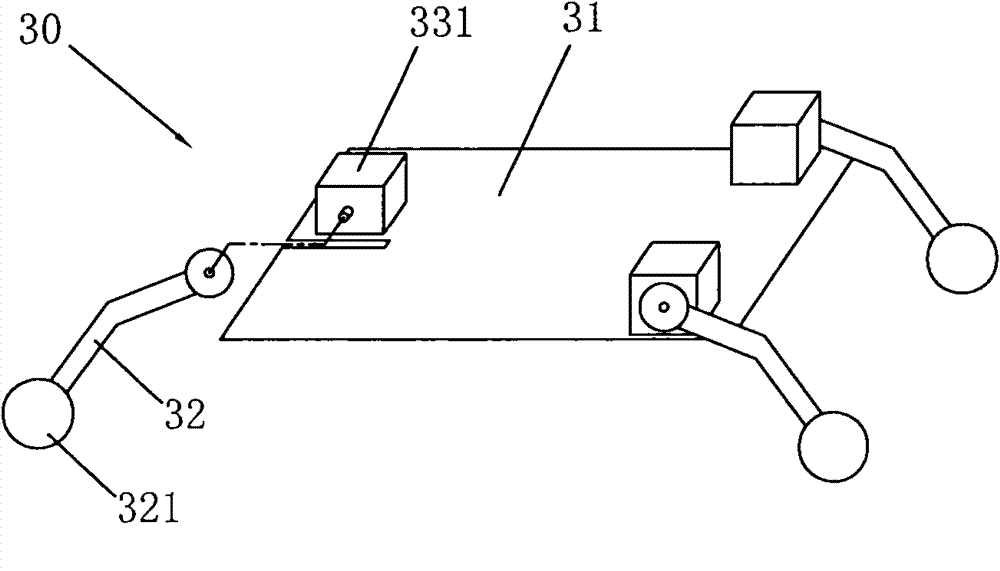 Device for compensating the difference of height by which a helicopter lands on a non-horizontal ground and the method thereof