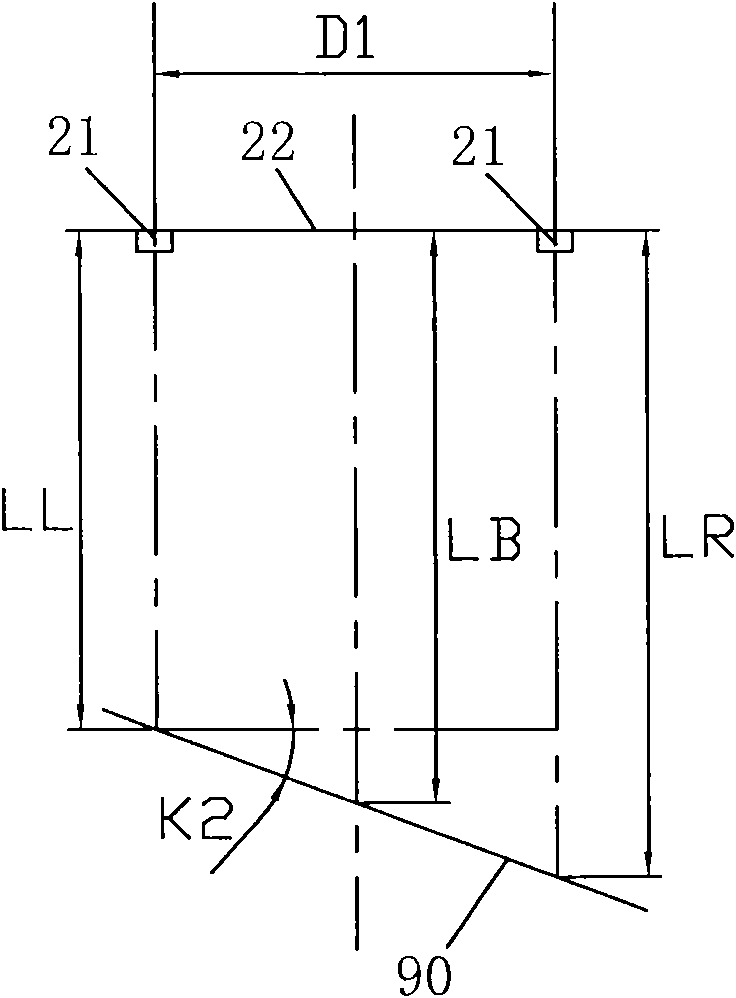 Device for compensating the difference of height by which a helicopter lands on a non-horizontal ground and the method thereof