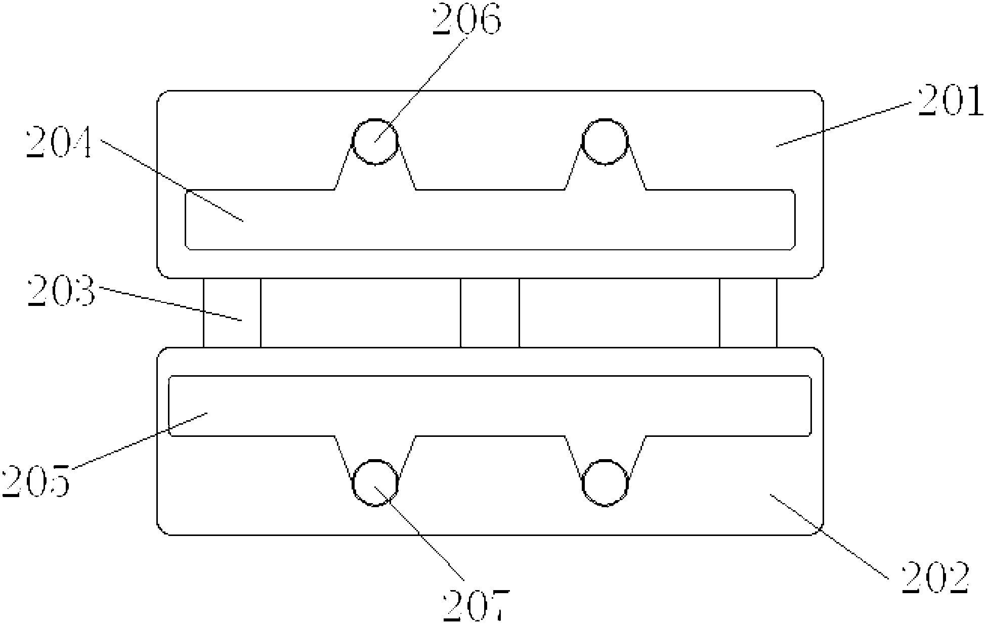 Battery cast-weld bottom-die mold