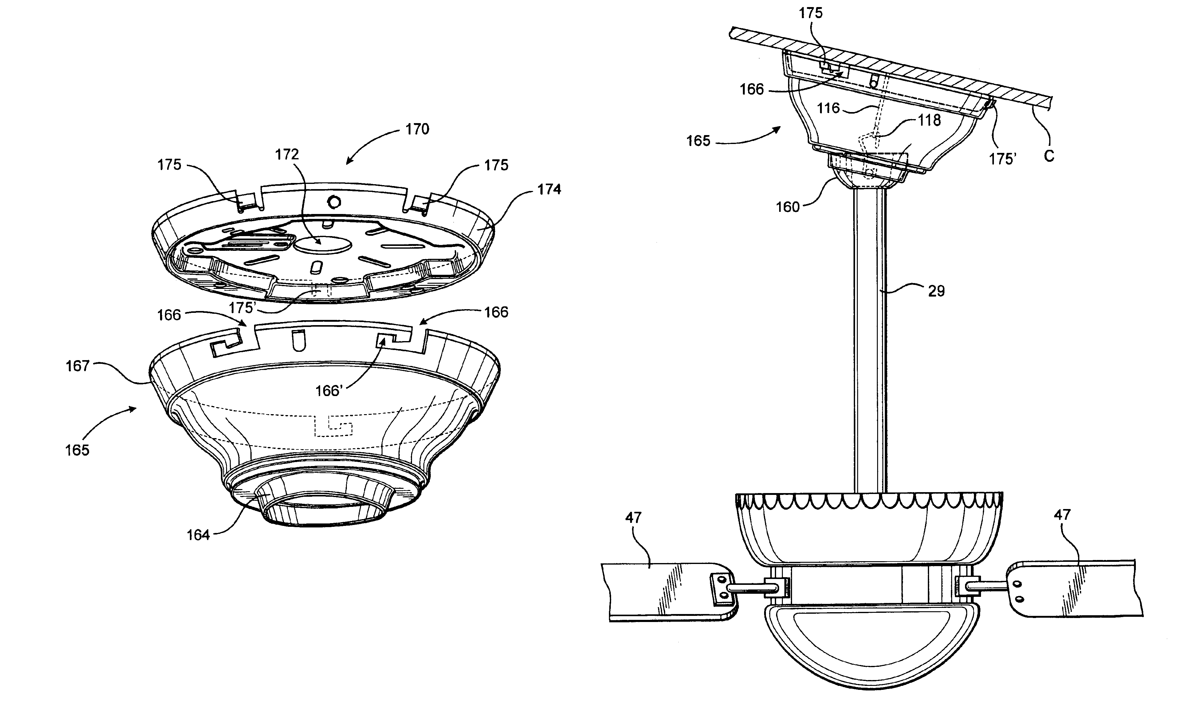 Mounting system for supporting a ceiling fan assembly