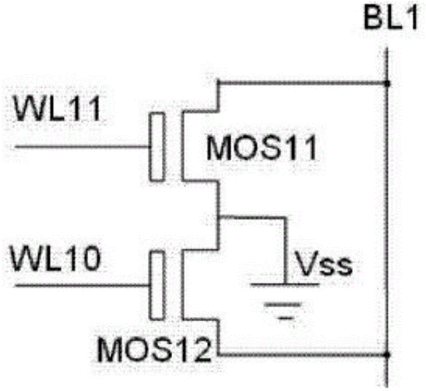 ROM memory cell, storage array, memory and reading method