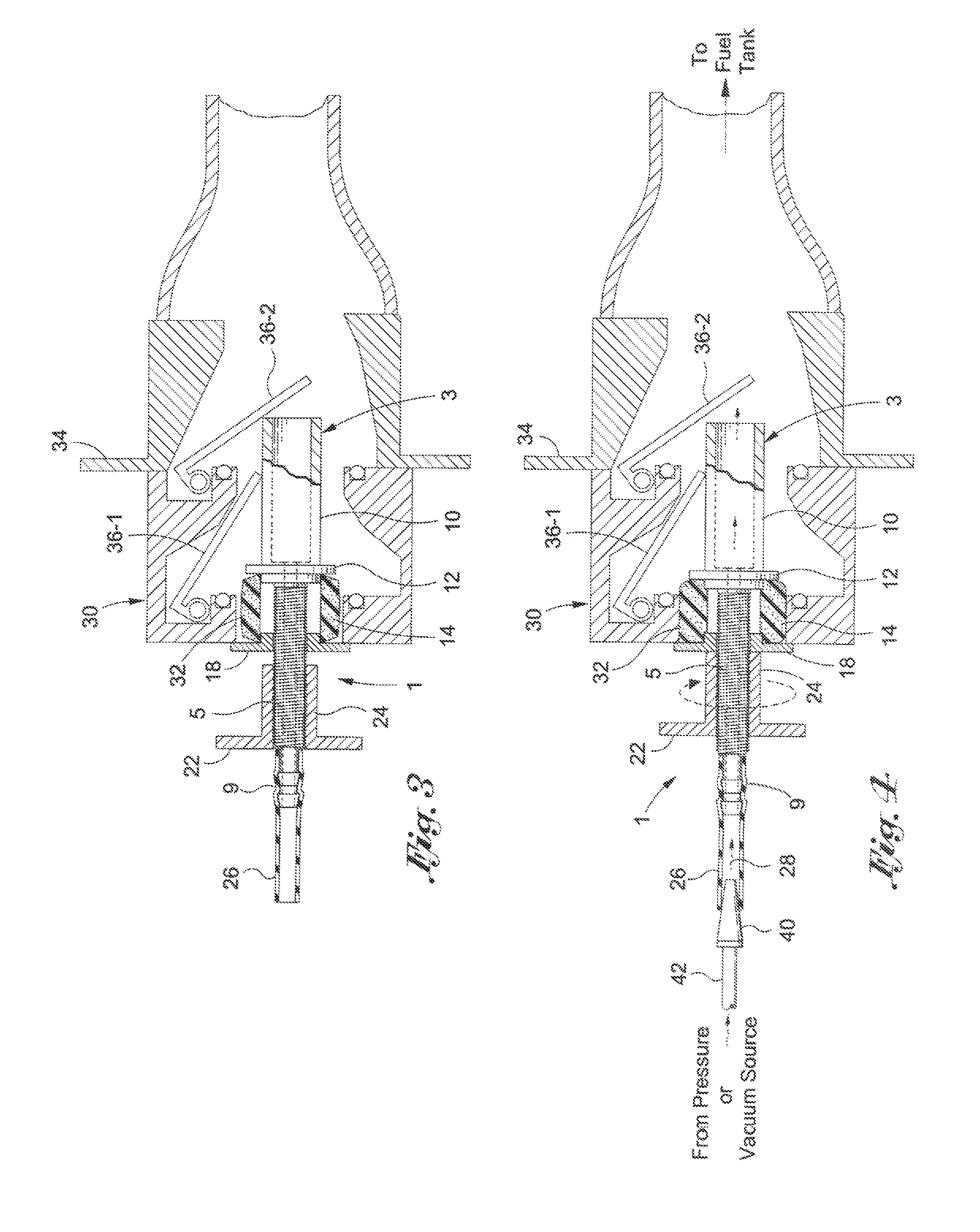 Adapter for a capless fuel tank filler neck to test a fuel tank for leaks