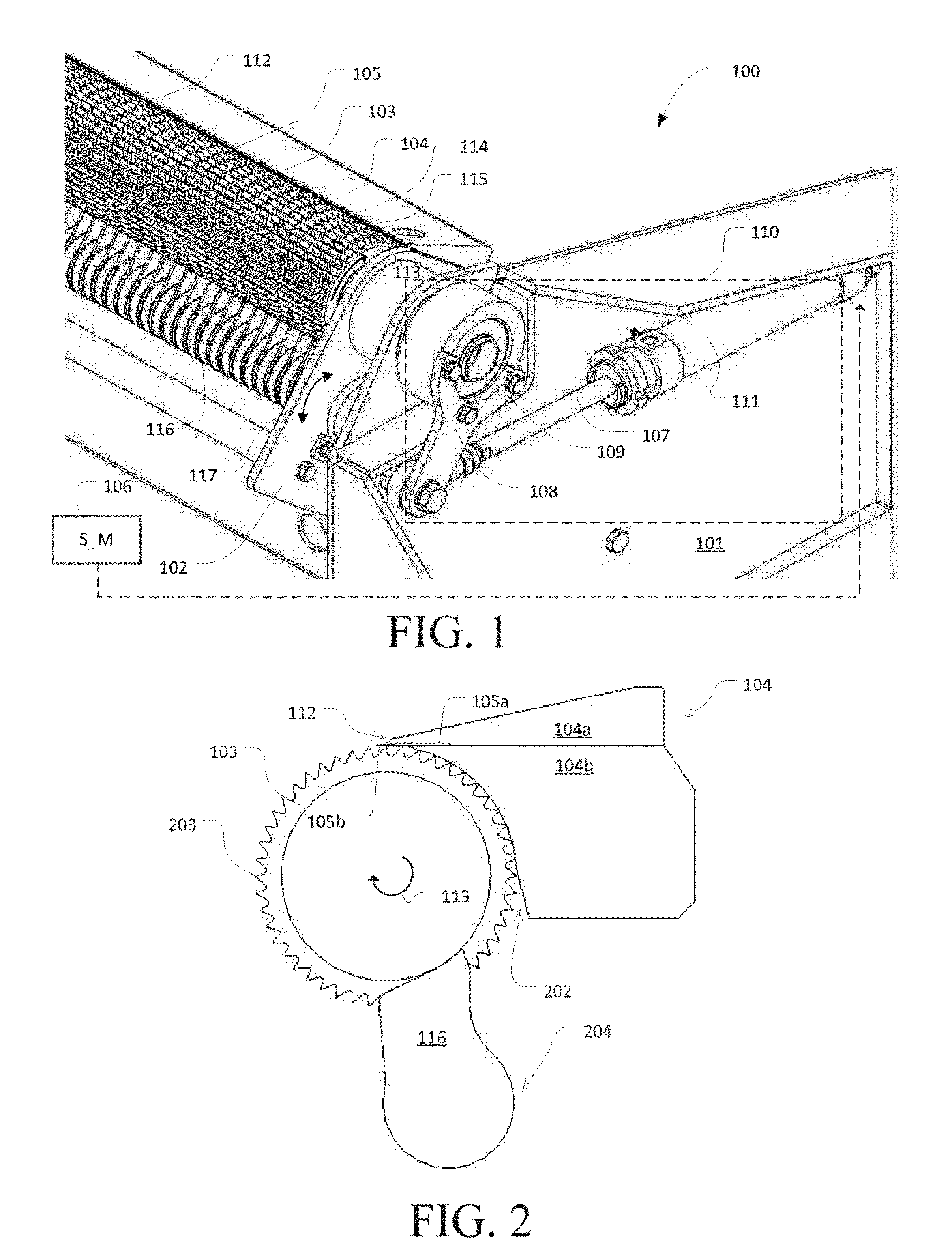 A skinning device for removing skin from an animal carcass part when conveyed by a conveyor means