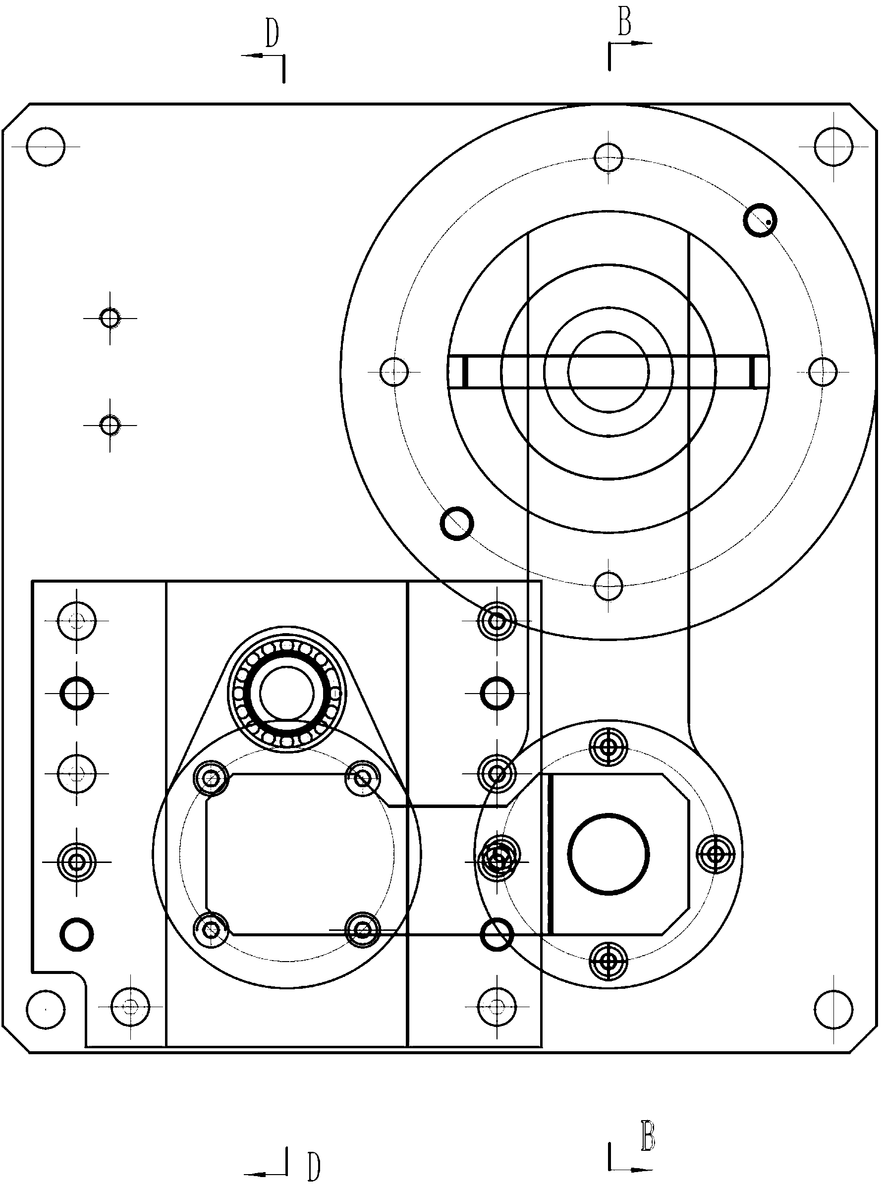 High-precision rotary table of gapless connecting rod mechanism and capable of moving slightly