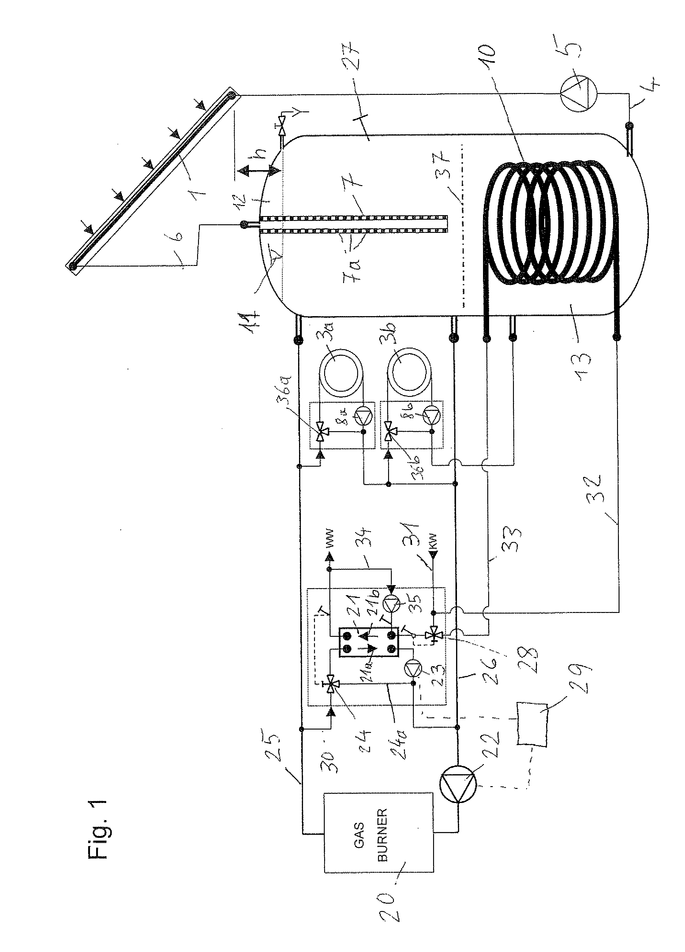 Method for heating fresh water for domestic or industrial use