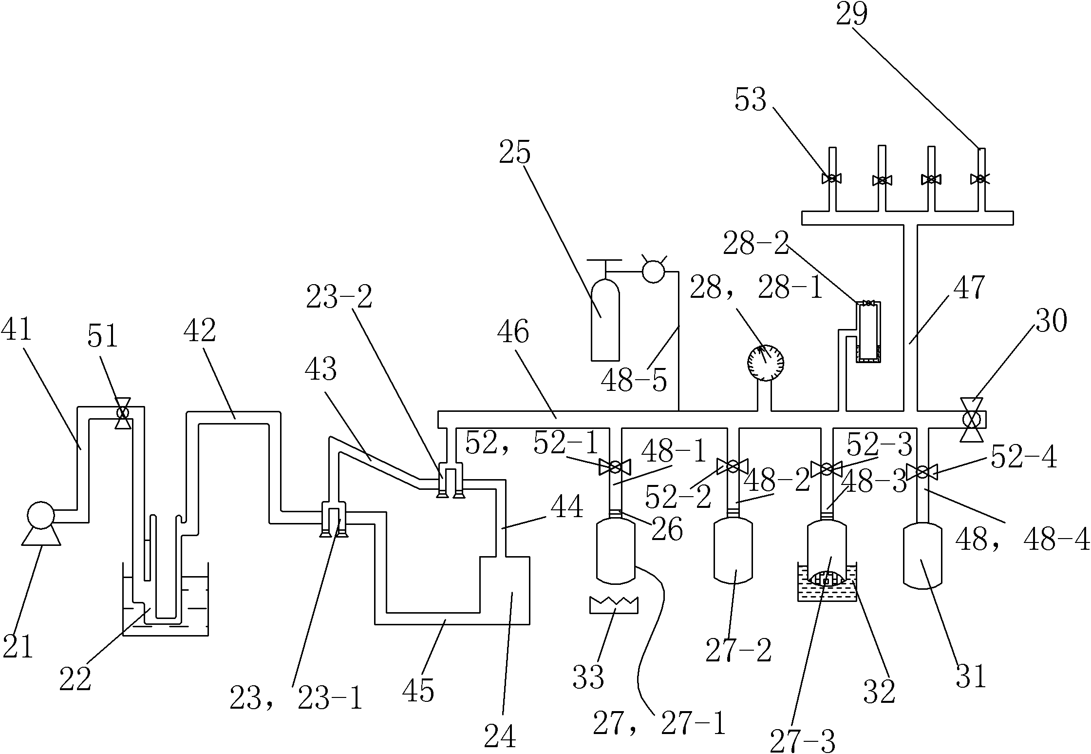 Device for treating waste water with microwave electrodeless excimer lamp and gas distributing system for lamp