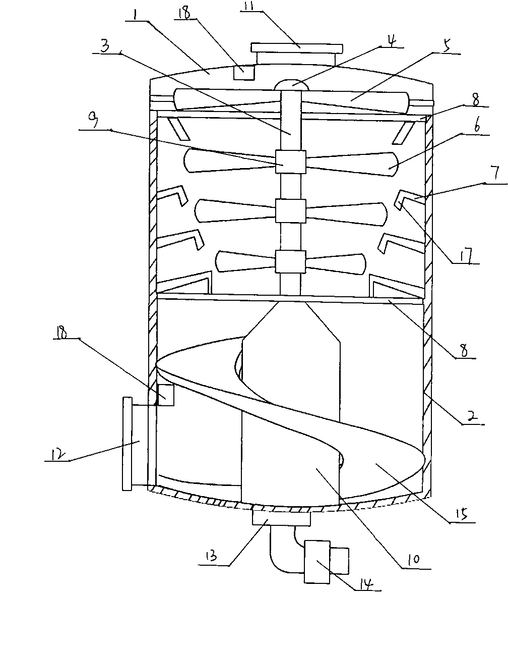 Multi-stage vortex type gas-water separator