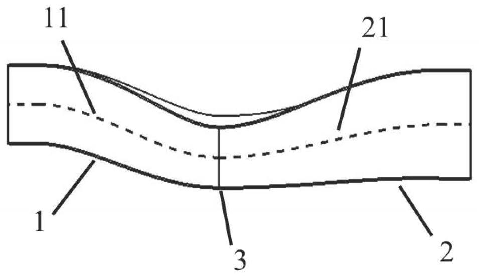 A kind of inner bulging S-curved air inlet with intermediate control section and method