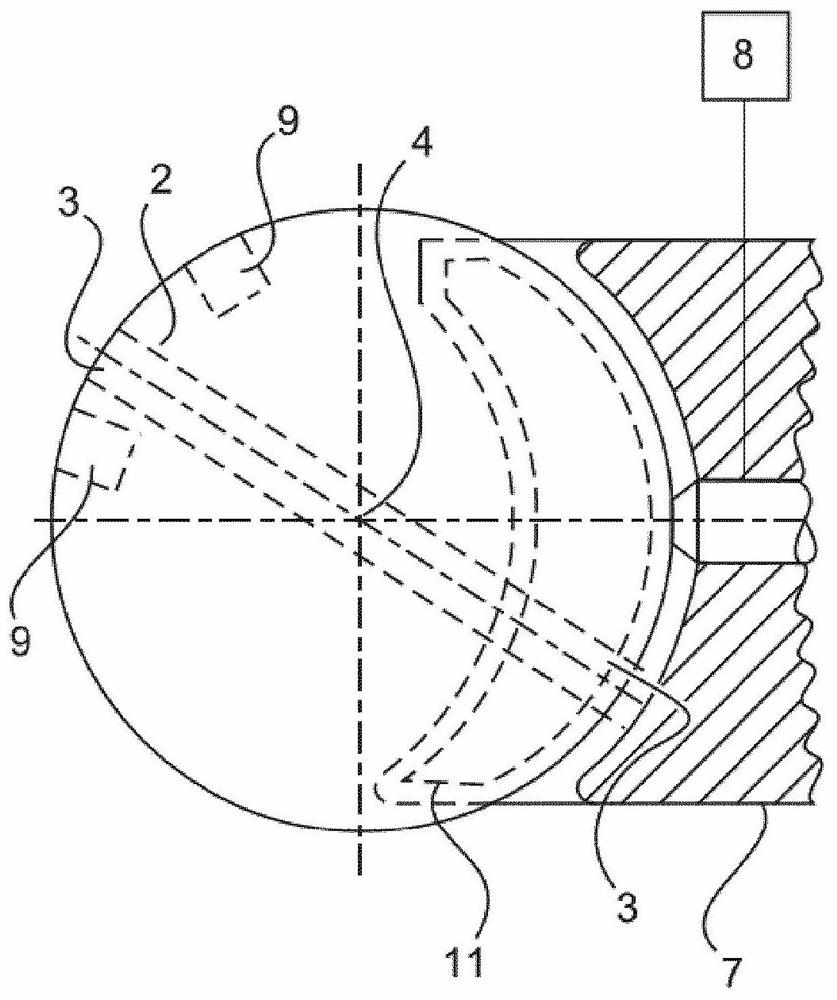 Rotational angle detection device for a component of a brake of a vehicle, and method for determining the rotational angular position of the component