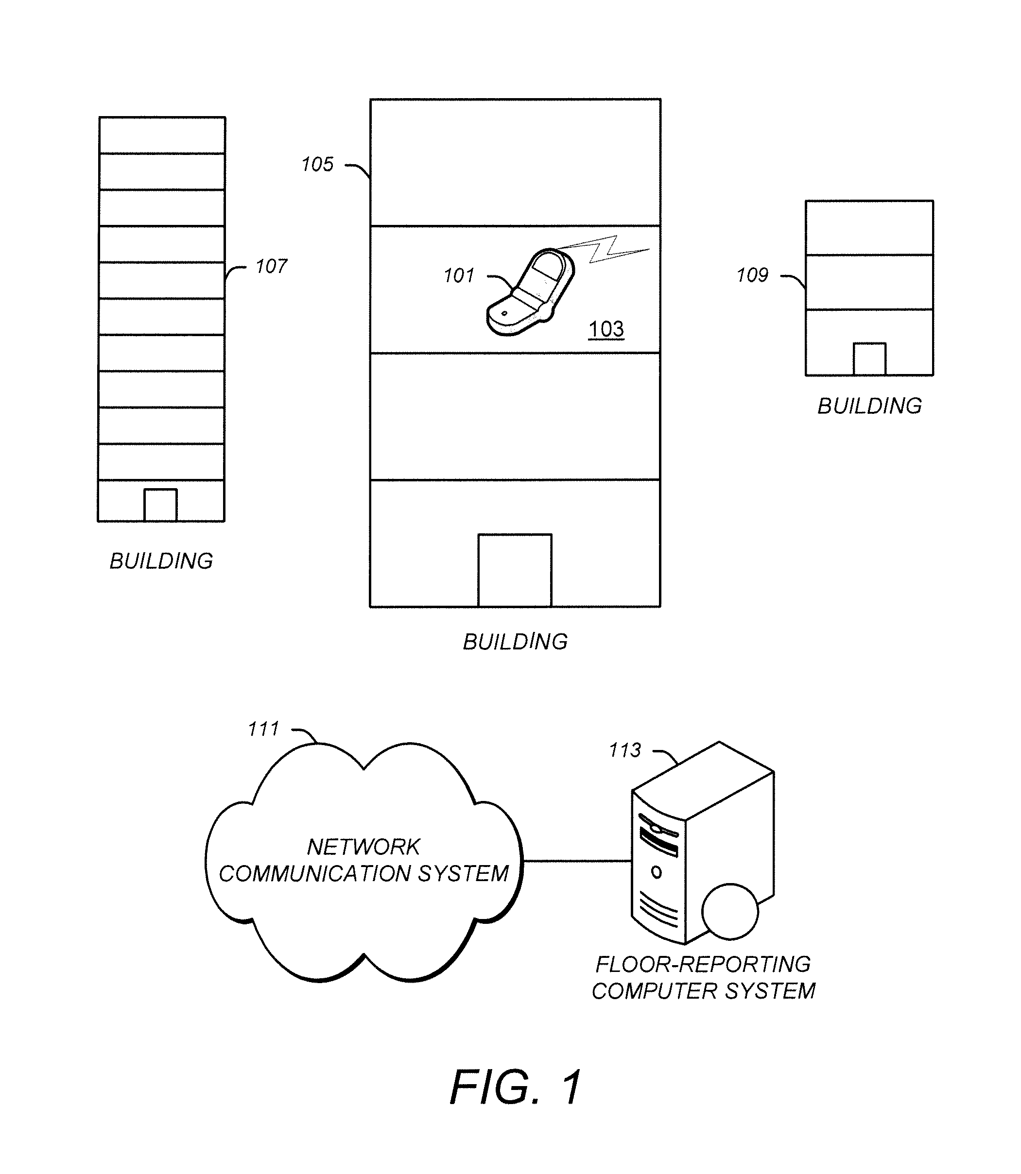 Determining building floor level of wireless mobile communication device