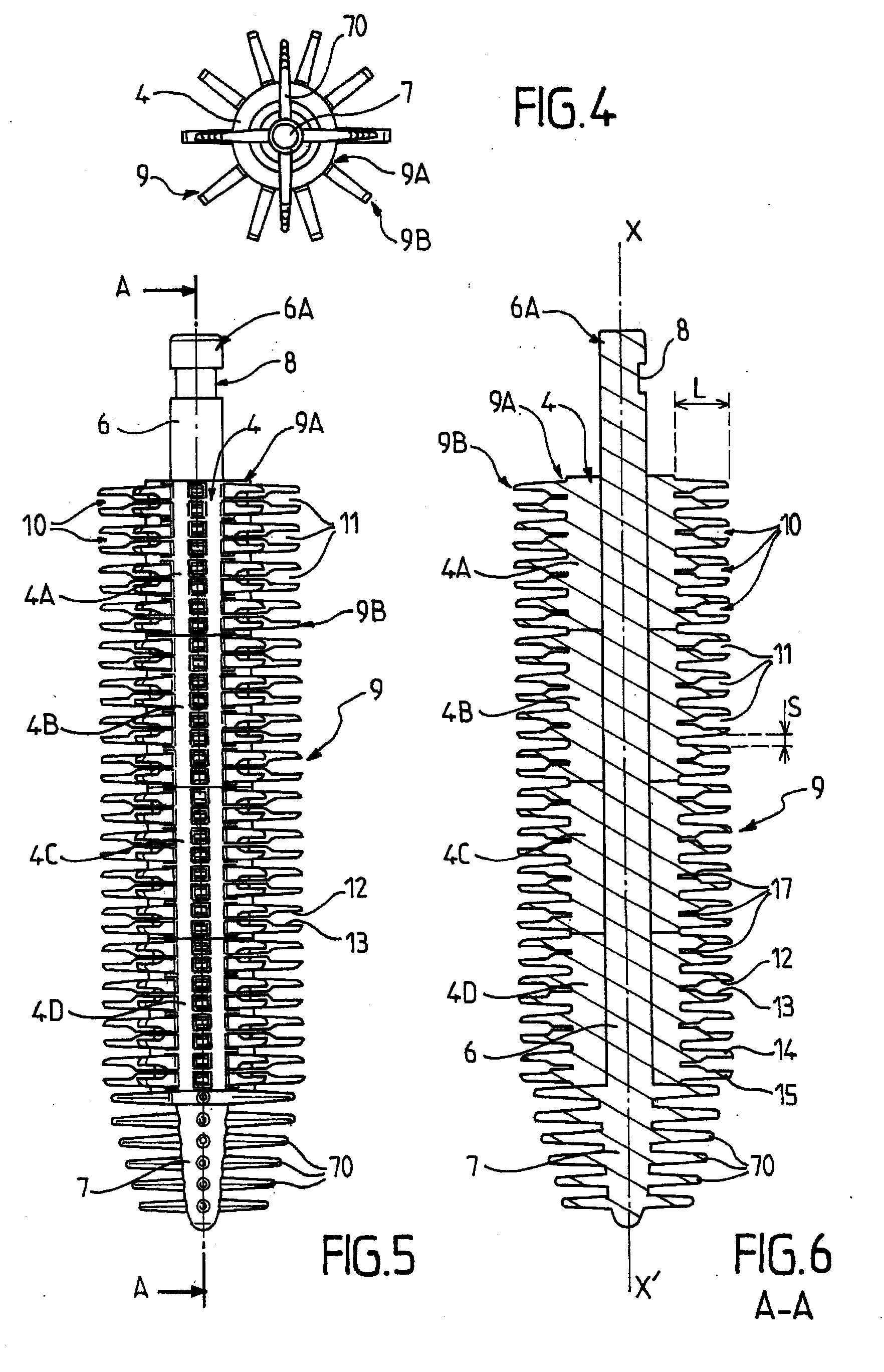 Instrument having walls for applying a composition on eyelashes or eyebrows