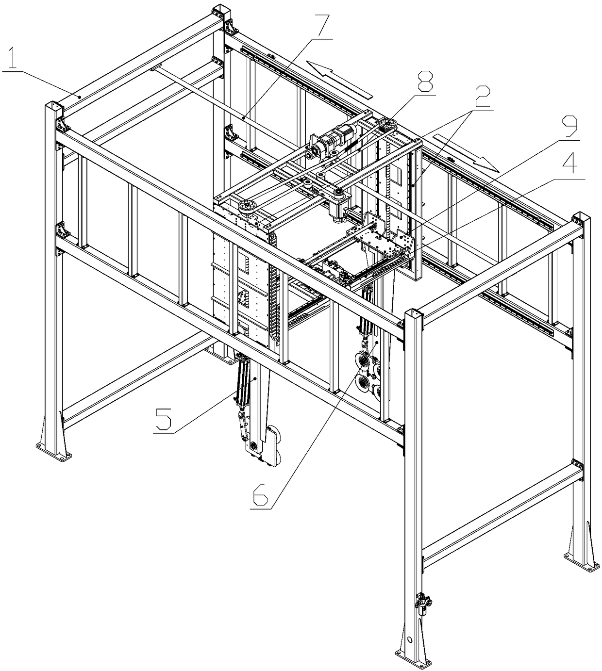 A refrigerator vertical box transfer machine