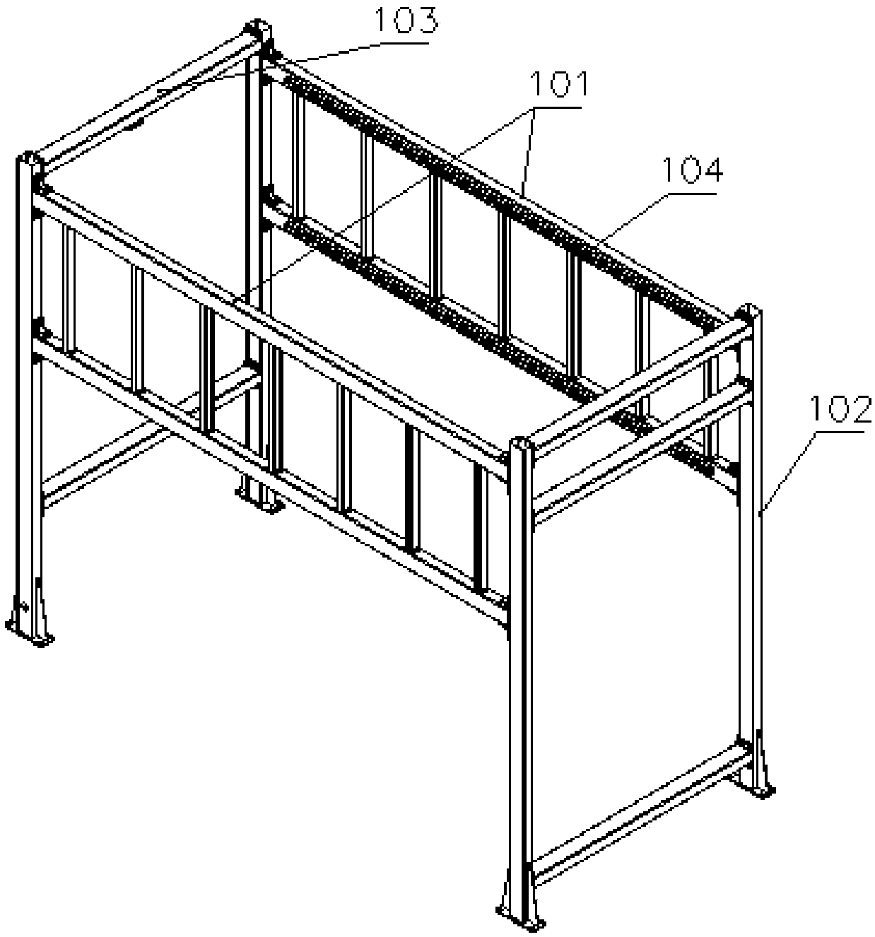 A refrigerator vertical box transfer machine
