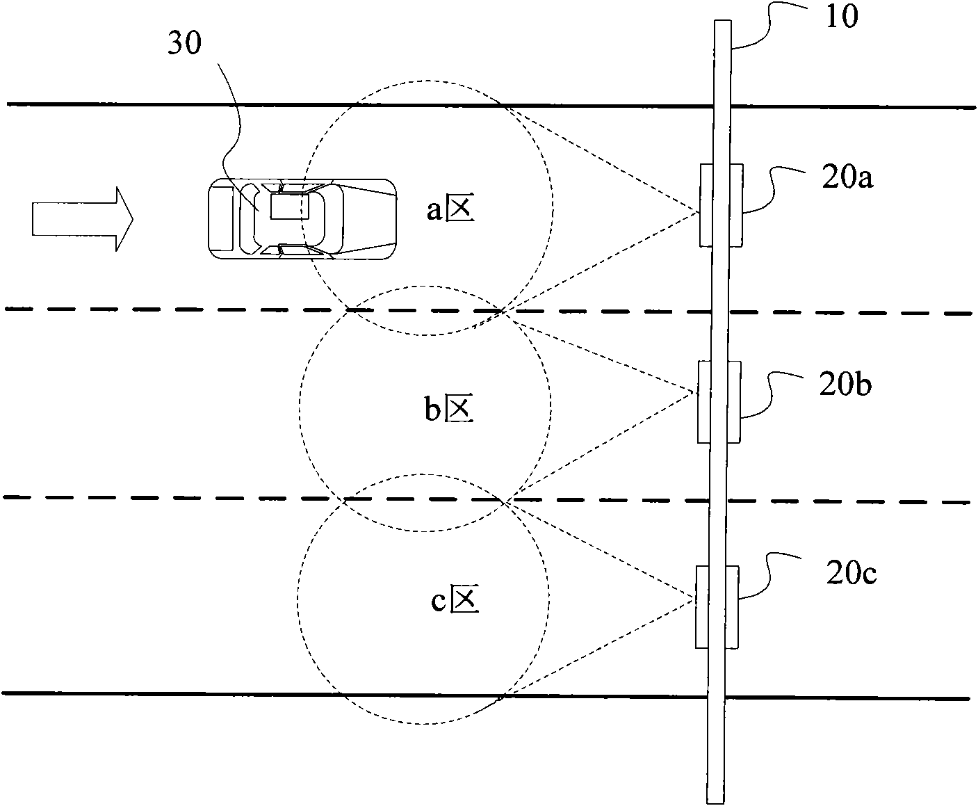 Road measuring method, device and non-stop charging system