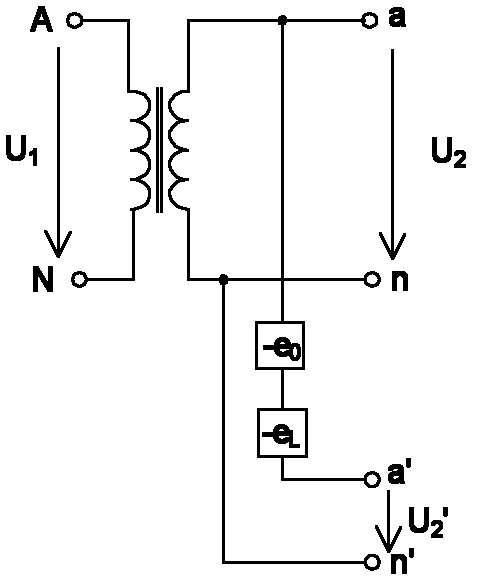 Integrated network distributing transformer with error compensating mutual inductor