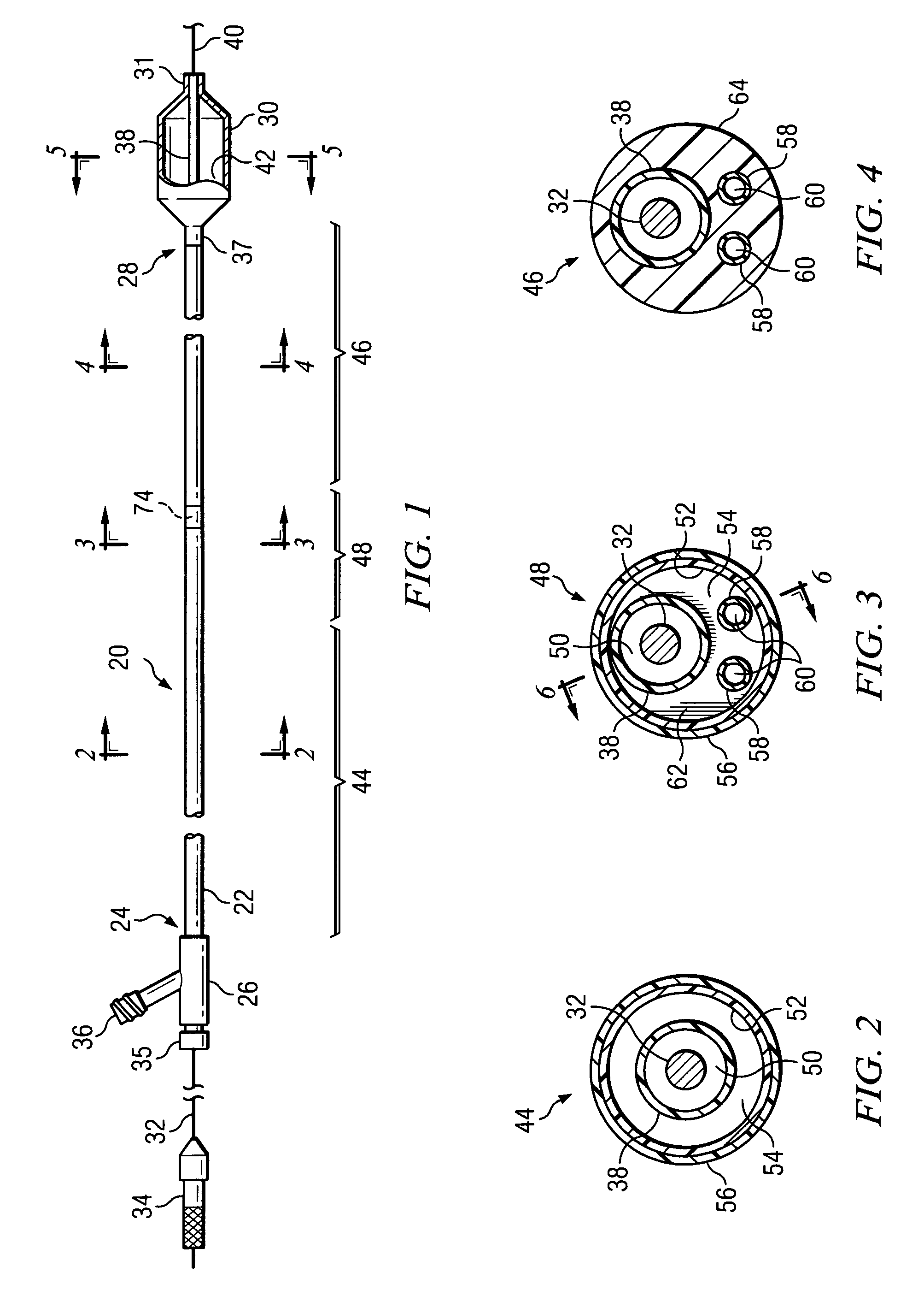 Balloon dilation catheter having transition from coaxial lumens to non-coaxial multiple lumens