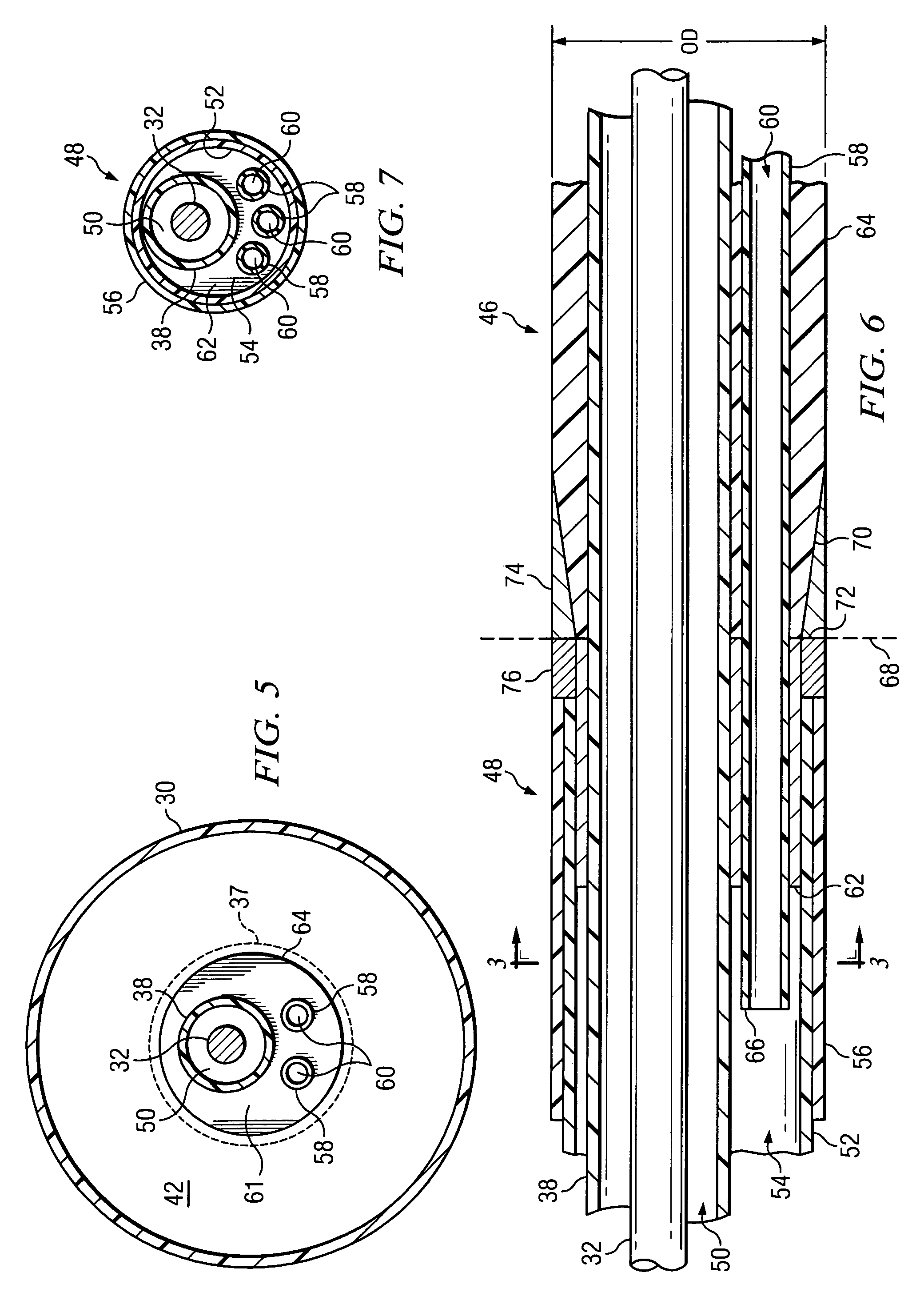 Balloon dilation catheter having transition from coaxial lumens to non-coaxial multiple lumens