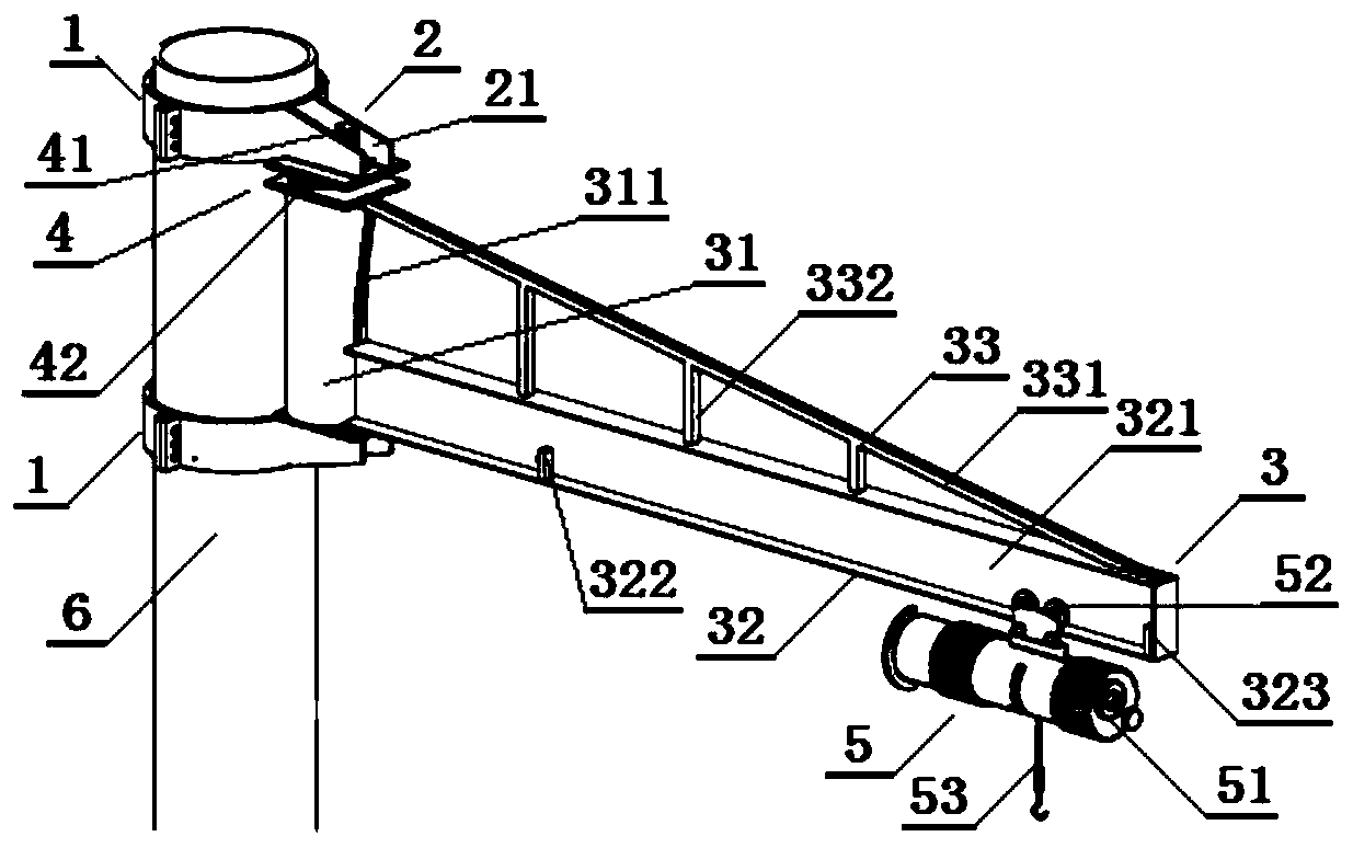 Small rotating arm type electric hoister suitable for transferring materials between reverse building method floors