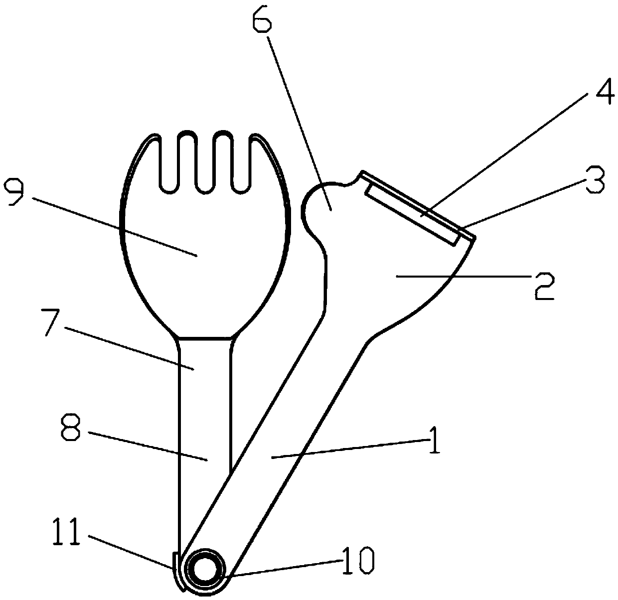 Multifunctional fork-spoon peel scraper