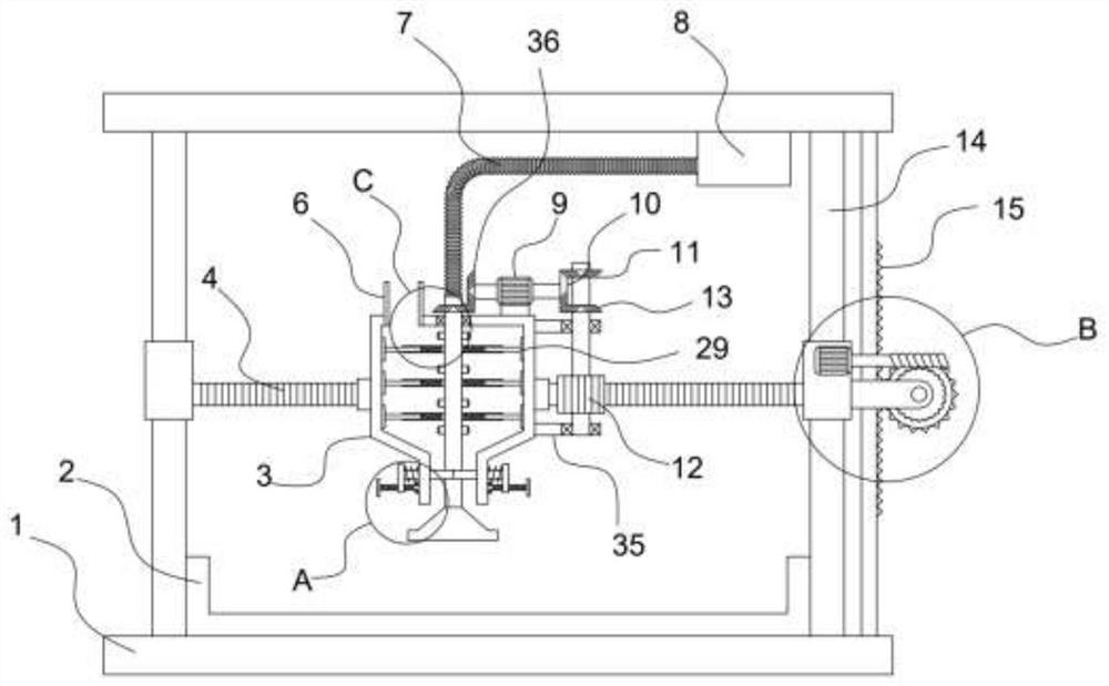 Uniform feed feeding device for livestock breeding