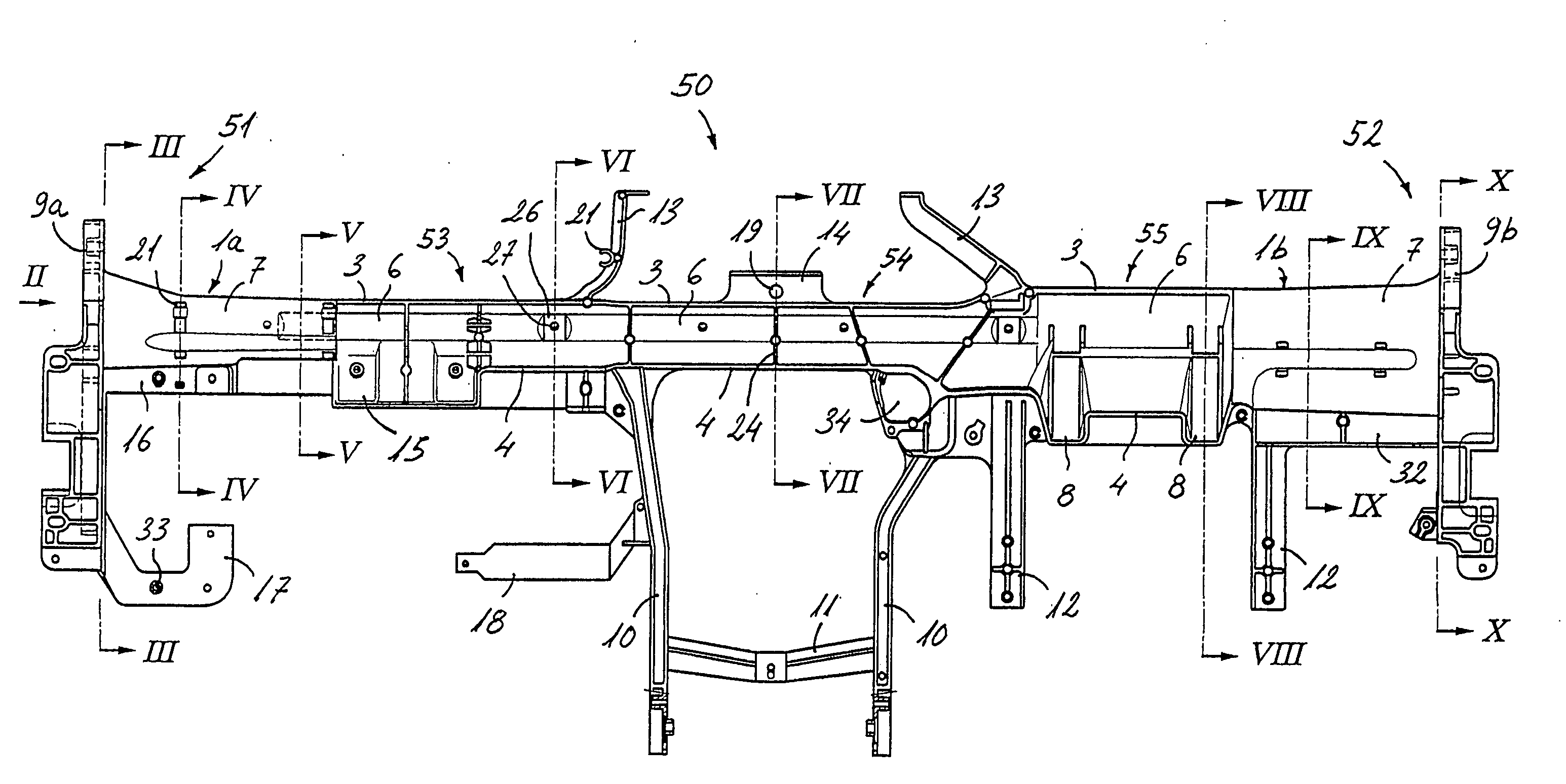 Support Crossbeam For An Instrument Panel