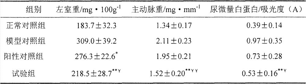 Drug composition used for preventing hypertension complications and application thereof