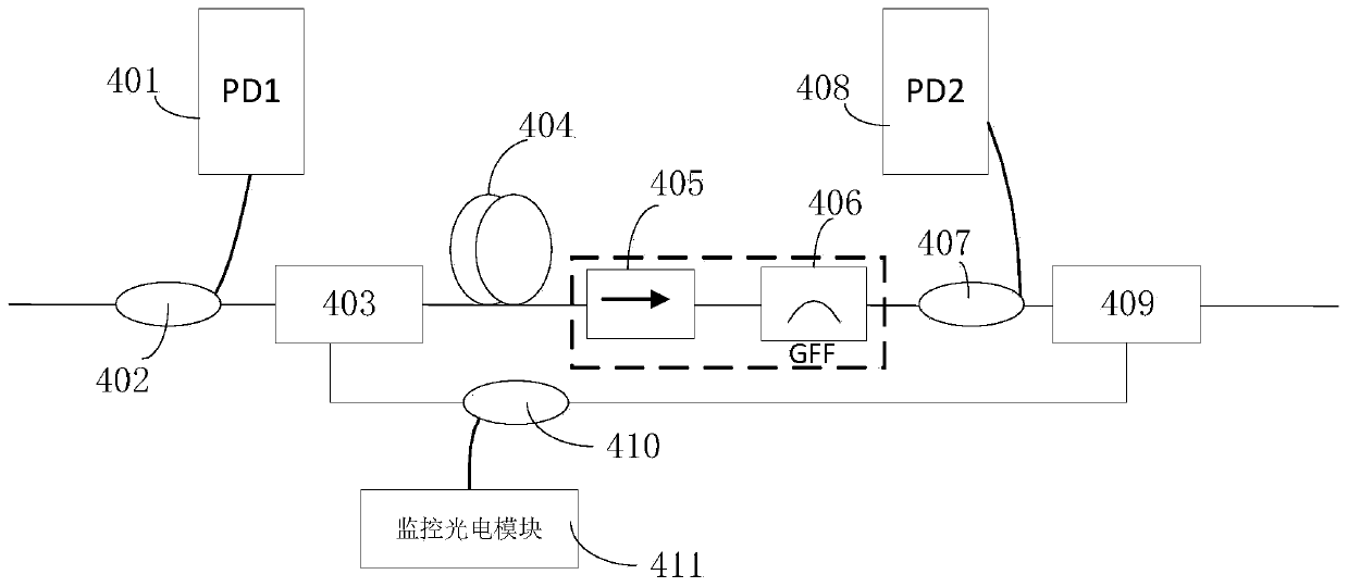 Remote passive gain module and relay-free transmission system capable of realizing state monitoring