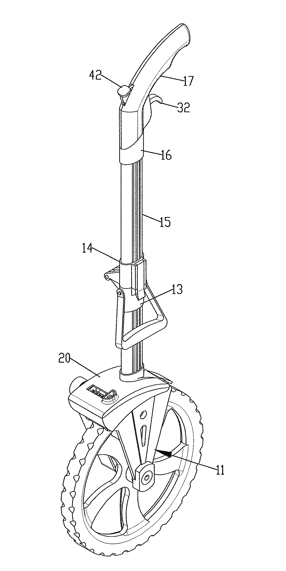 Wheeled distance measuring device