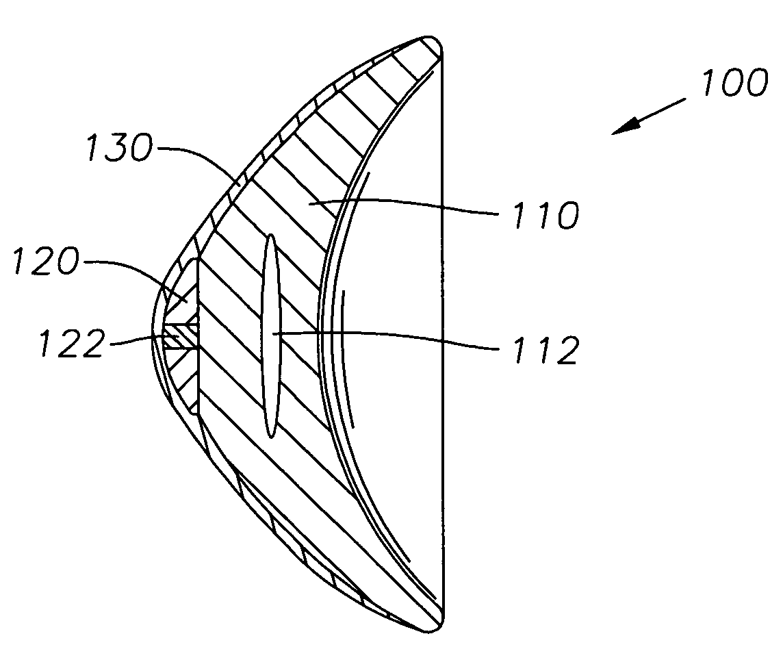 Silicone based ocular prosthesis, and method for making same