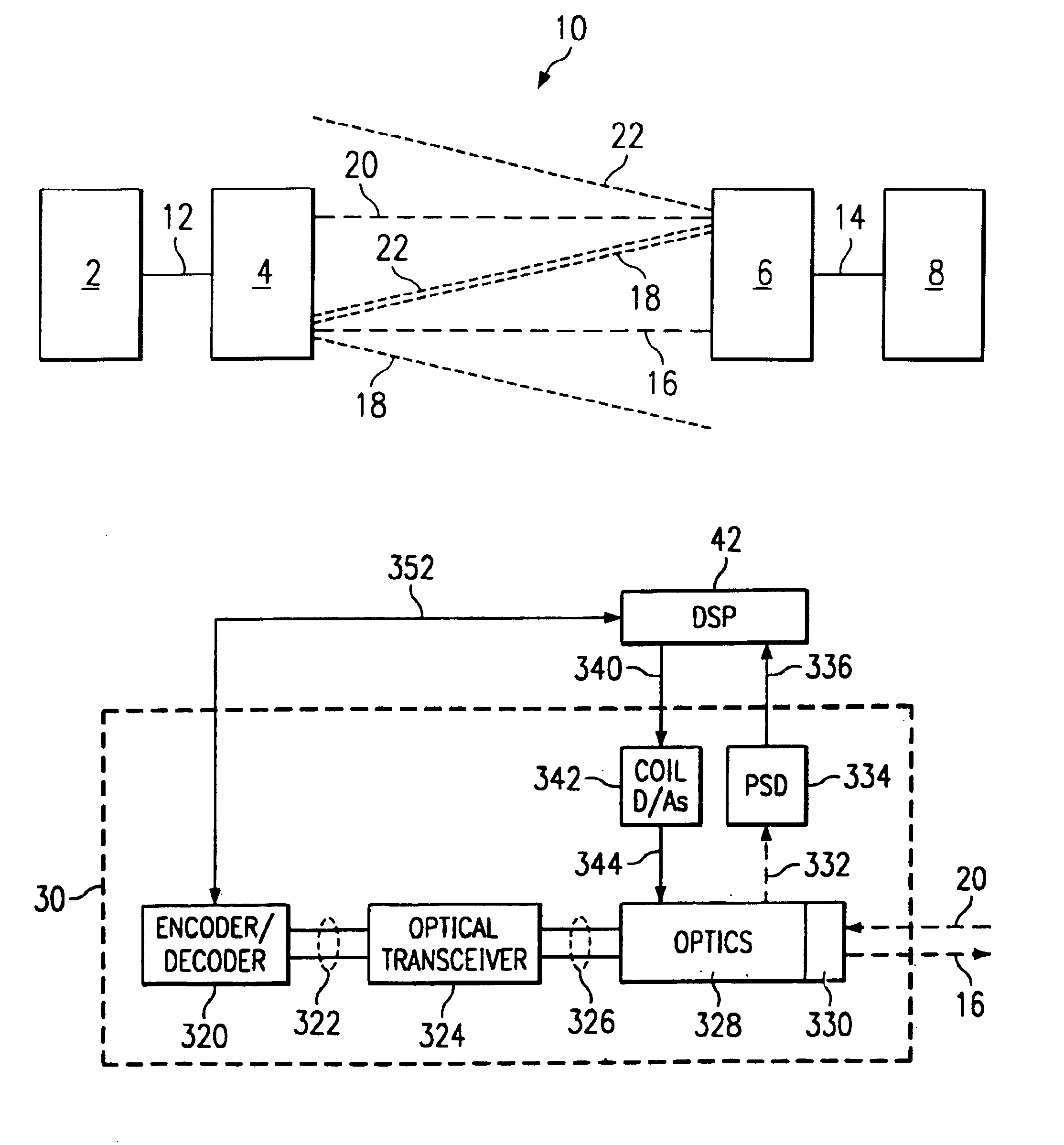 Method and apparatus for aligning optical wireless links