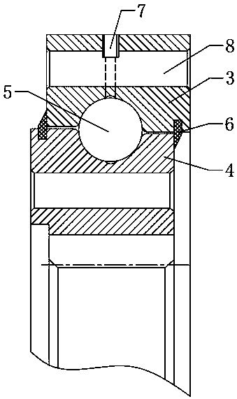 Soft-belt-free four-point-contact ball slewing support bearing