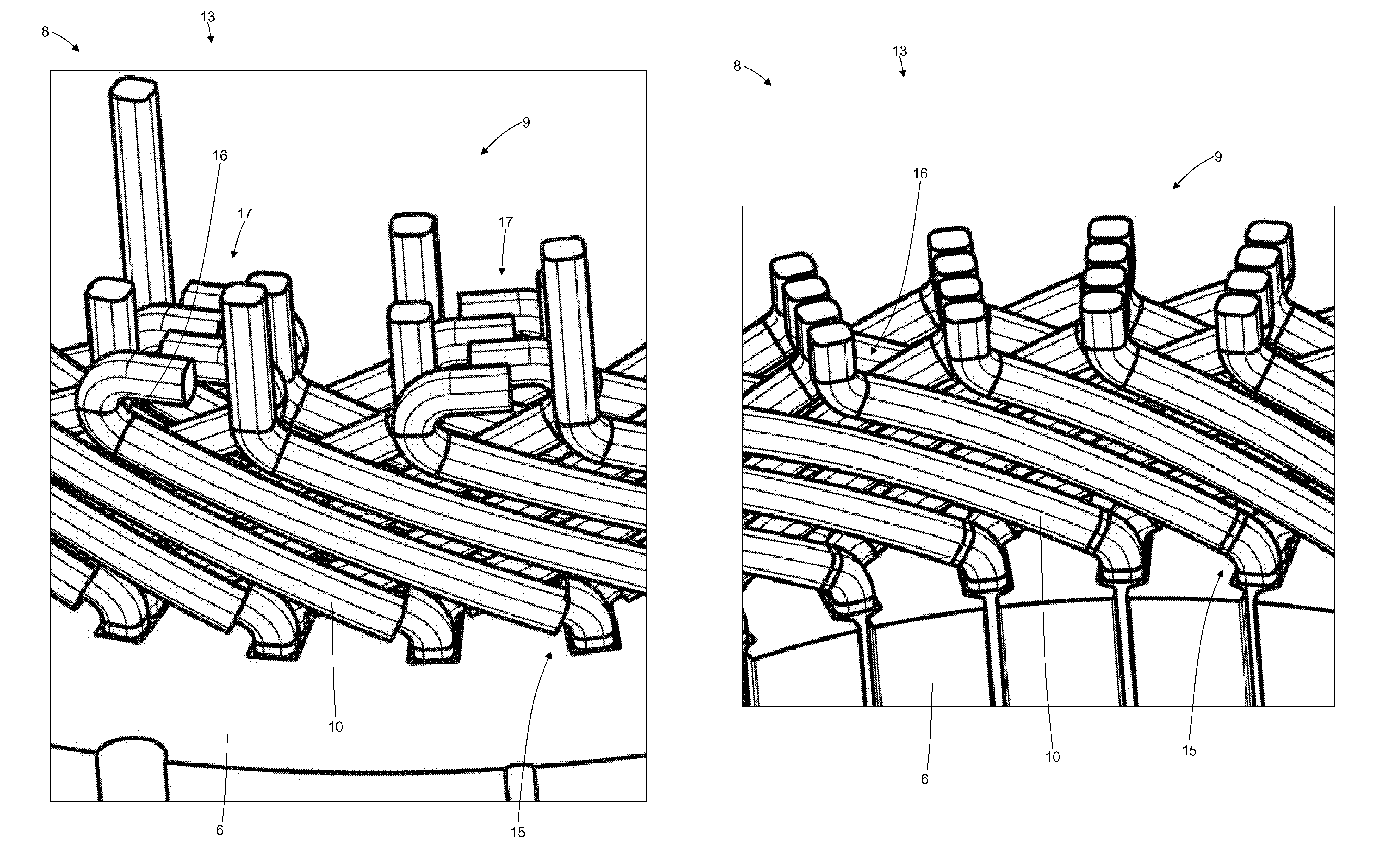 Electric machine having a stator winding with rigid bars, and related method of construction